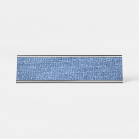 Blauw wit denim textuur Kijk Afbeelding Bureau Naambordje (Voorkant)