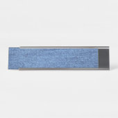 Blauw wit denim textuur Kijk Afbeelding Bureau Naambordje (Voorkant)