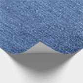 Blauw wit denim textuur Kijk Afbeelding Cadeaupapier (Hoek)