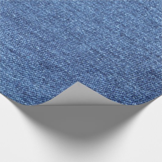 Blauw wit denim textuur Kijk Afbeelding Cadeaupapier (Hoek)