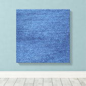 Blauw wit denim textuur Kijk Afbeelding Canvas Afdruk (Insitu (Houten vloer))