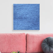 Blauw wit denim textuur Kijk Afbeelding Canvas Afdruk (Insitu (Woonkamer))