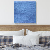 Blauw wit denim textuur Kijk Afbeelding Canvas Afdruk (Insitu (Slaapkamer))