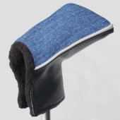Blauw wit denim textuur Kijk Afbeelding Golfheadcover (3/4 voorkant)