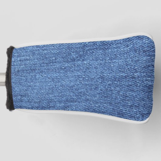 Blauw wit denim textuur Kijk Afbeelding Golfheadcover (Voorkant)