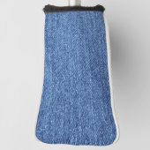 Blauw wit denim textuur Kijk Afbeelding Golfheadcover (Draai 90)