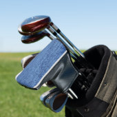 Blauw wit denim textuur Kijk Afbeelding Golfheadcover (Insitu)