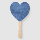 Blauw wit denim textuur Kijk Afbeelding Handwaaier (Achterkant)