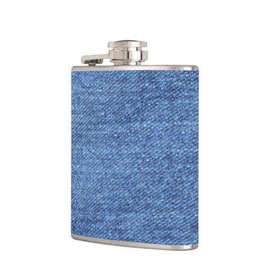 Blauw wit denim textuur Kijk Afbeelding Heupfles (Links)