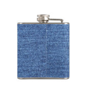 Blauw wit denim textuur Kijk Afbeelding Heupfles (Achterkant)