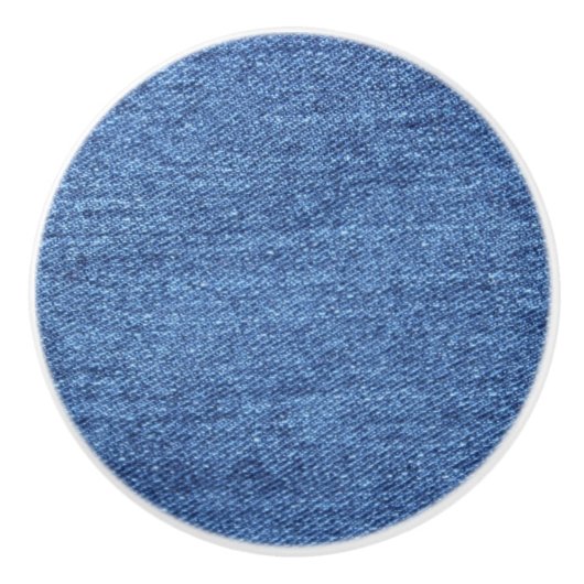 Blauw wit denim textuur Kijk Afbeelding Keramische Knop (Voorkant)