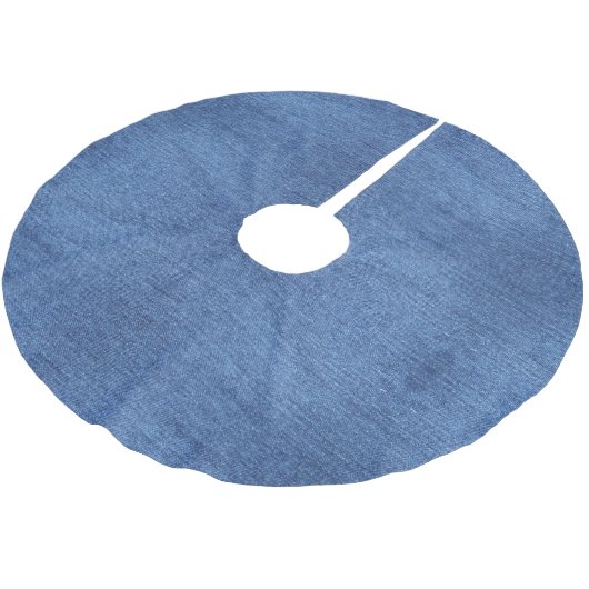 Blauw wit denim textuur Kijk Afbeelding Kerstboom Rok (Gekanteld)