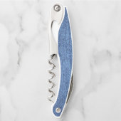 Blauw wit denim textuur Kijk Afbeelding Kurkentrekker (Voorkant)