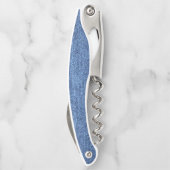 Blauw wit denim textuur Kijk Afbeelding Kurkentrekker (Achterkant)