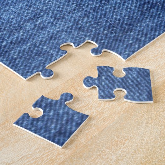 Blauw wit denim textuur Kijk Afbeelding Legpuzzel (Zijkant)
