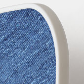 Blauw wit denim textuur Kijk Afbeelding Pickleball Paddle (Links Detail)