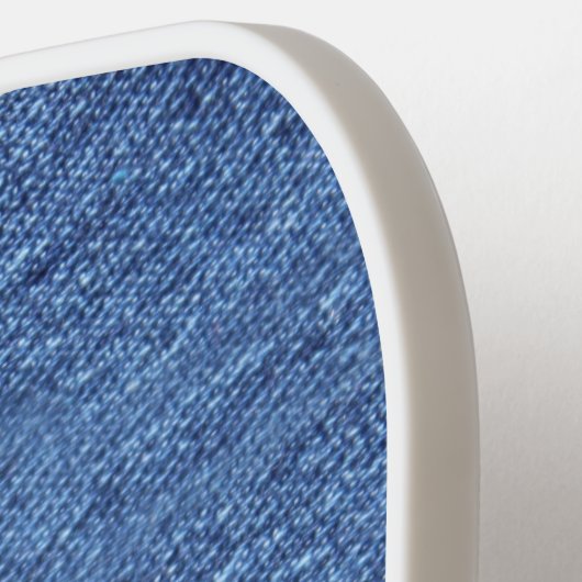 Blauw wit denim textuur Kijk Afbeelding Pickleball Paddle (Links Detail)