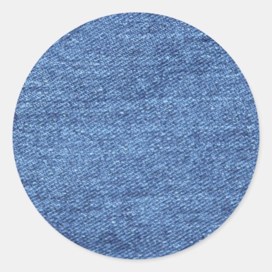 Blauw wit denim textuur Kijk Afbeelding Ronde Sticker (Voorkant)