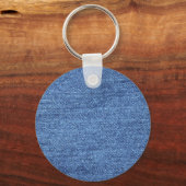 Blauw wit denim textuur Kijk Afbeelding Sleutelhanger (Voorkant)
