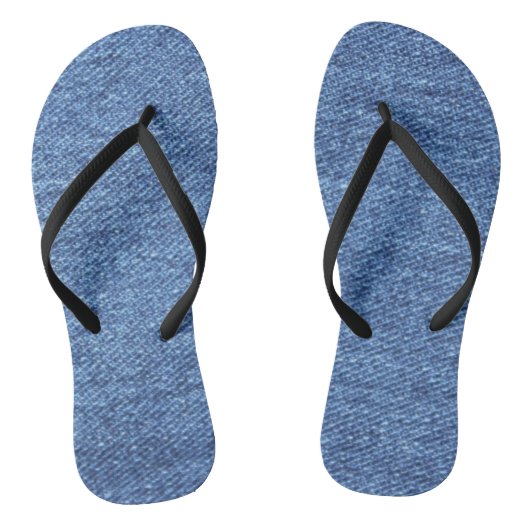 Blauw wit denim textuur Kijk Afbeelding Teenslippers (Voetbed)