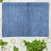 Blauw wit denim textuur Kijk Afbeelding Theedoek (Gevouwen)