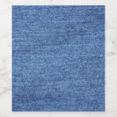 Blauw wit denim textuur Kijk Afbeelding Wijn Etiket (Enkel label)