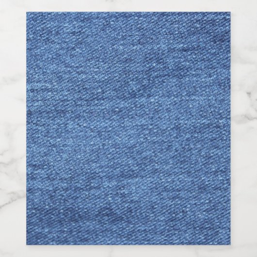 Blauw wit denim textuur Kijk Afbeelding Wijn Etiket (Enkel label)