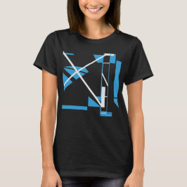 Blauw Wit Diagonaal X MCM Look Geometrisch Abstrac T-shirt