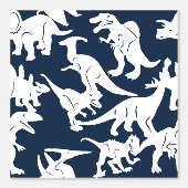 Blauw Wit Dinosaur Baby Boy Nursery Peel & Stick Behang (Voorkant)