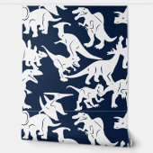 Blauw Wit Dinosaur Baby Boy Nursery Peel & Stick Behang (Afrollen)