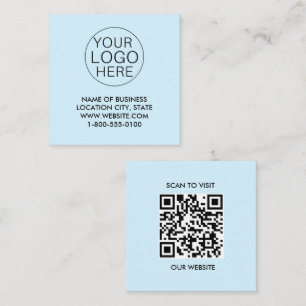 Blauw Wit Douane Logo en QR Code Vierkante Visitekaartje