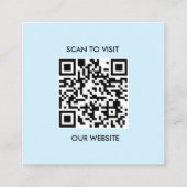 Blauw Wit Douane Logo en QR Code Vierkante Visitekaartje (Achterkant)