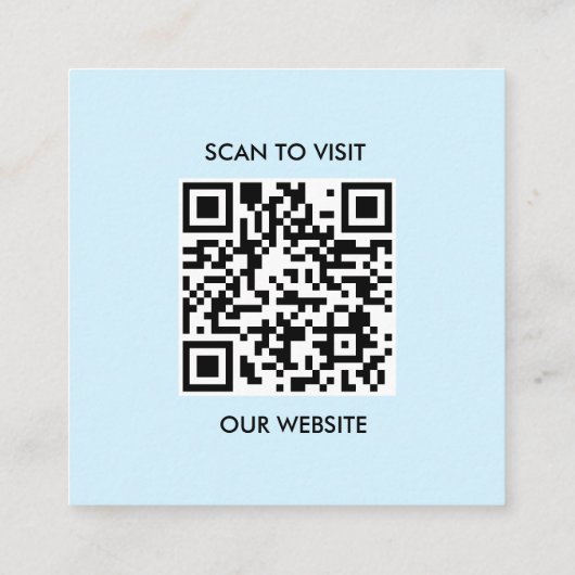 Blauw Wit Douane Logo en QR Code Vierkante Visitekaartje (Achterkant)