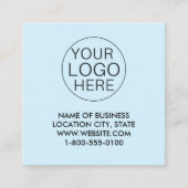 Blauw Wit Douane Logo en QR Code Vierkante Visitekaartje (Voorkant)