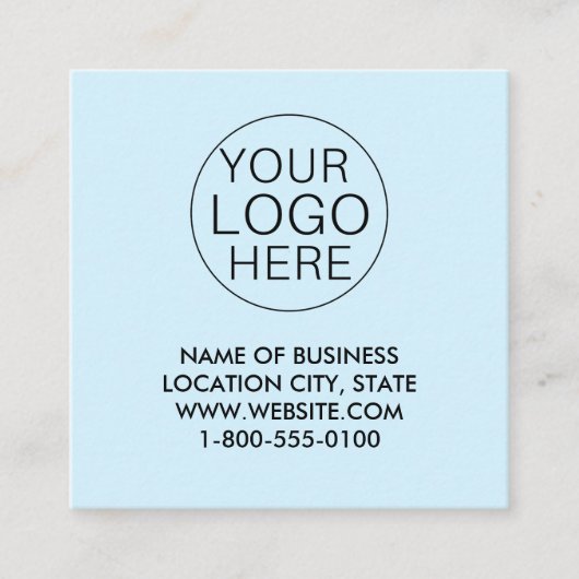 Blauw Wit Douane Logo en QR Code Vierkante Visitekaartje (Voorkant)