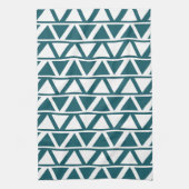 Blauw wit driehoekstrips geometrisch patroon theedoek (Verticaal)