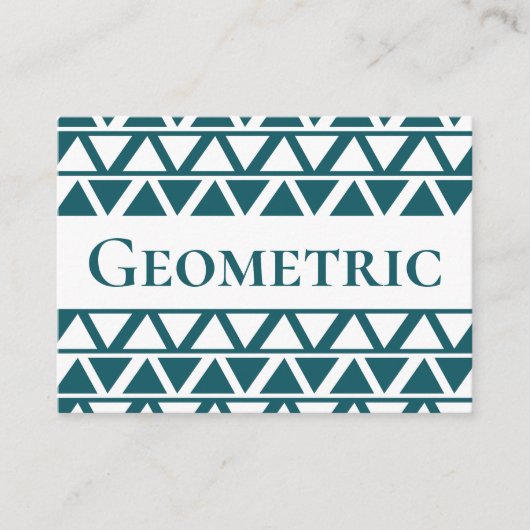 Blauw wit driehoekstrips geometrisch patroon visitekaartje (Voorkant)