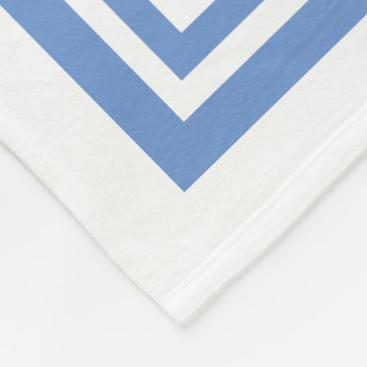 Blauw-wit drieletterige monogram fleece deken (Hoek)