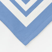 Blauw-wit drieletterige monogram fleece deken (Hoek)