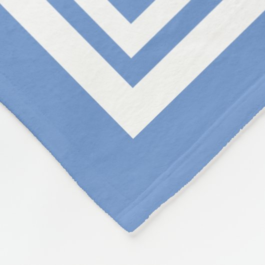 Blauw-wit drieletterige monogram fleece deken (Hoek)