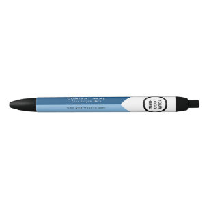 Blauw Wit Dual Tone Corporate Logo Promotie Zwarte Inkt Pen