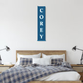 Blauw/Wit Eerst/Familie/Achternaam Canvas Print (Insitu (Slaapkamer))