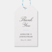 Blauw Wit Elegant Bruiloft Dank u Cadeaulabel (Voorkant)