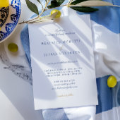 Blauw & Wit Elegant Mediterraan RSVP Huwelijk Kaart