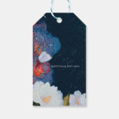 Blauw & Wit Elegant Modern Chic Bloemige Favor Cadeaulabel (Achterkant)