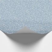 Blauw Wit Elegante Prinses Damask Wedding Cadeaupapier (Hoek)