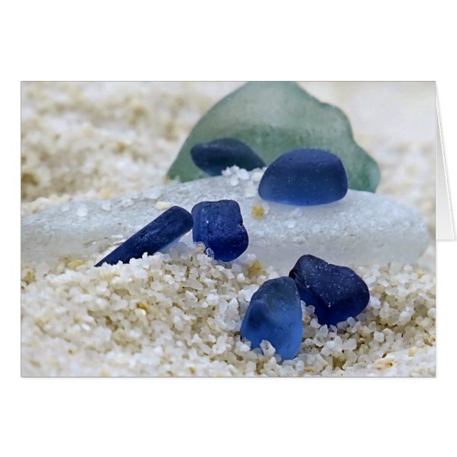 Blauw wit en Aqua zee glas (Voorkant Horizontaal)