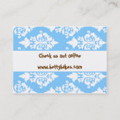  blauw, wit en bruin Visitekaartje (Achterkant)