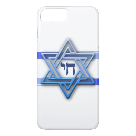 Blauw wit en de ster van David Case-Mate iPhone Case (Achterkant)