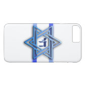 Blauw wit en de ster van David Case-Mate iPhone Case (Achterkant (Horizontaal))